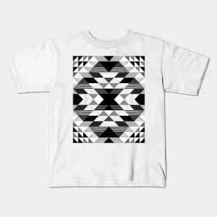 Native American Black and White Pattern Kids T-Shirt